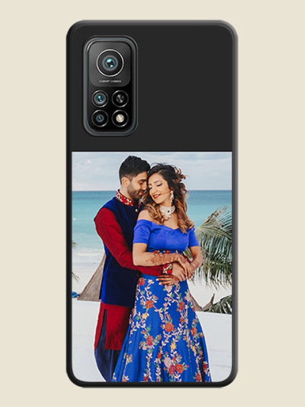 Custom Image Upload With Space Black Color On Custom Soft Matte Mobile Back Cover - Xiaomi Mi 10T Pro