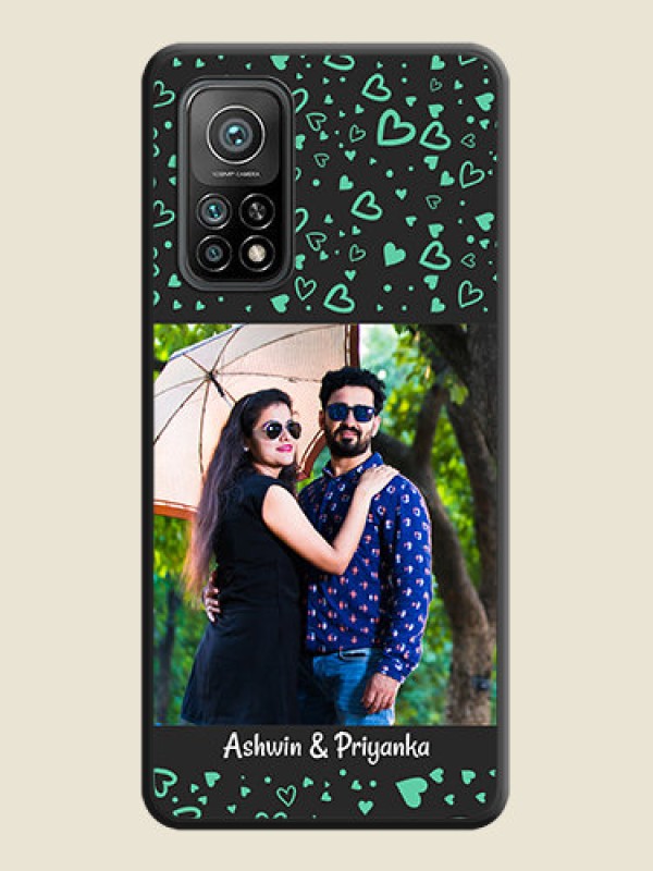 Custom Sea Green Indefinite Love Pattern on Photo on Space Black Soft Matte Mobile Cover - Mi 10T