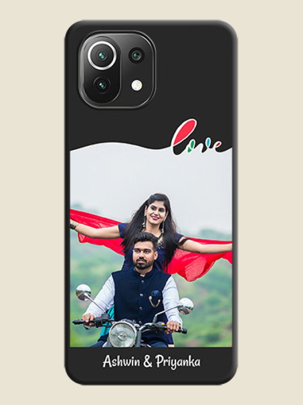 Custom Fall in Love Pattern with Picture on Photo on Space Black Soft Matte Mobile Case - Mi 11 Lite NE 5G