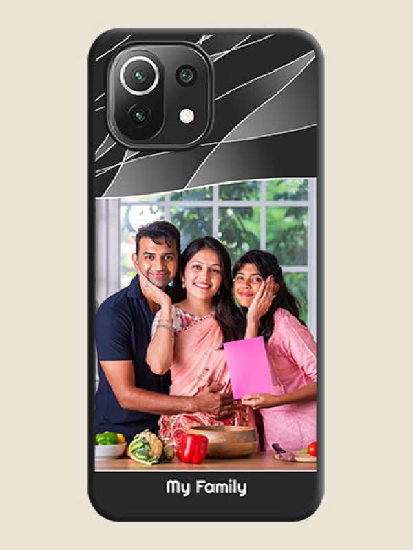 Custom Mixed Wave Lines on Photo on Space Black Soft Matte Mobile Cover - Mi 11 Lite
