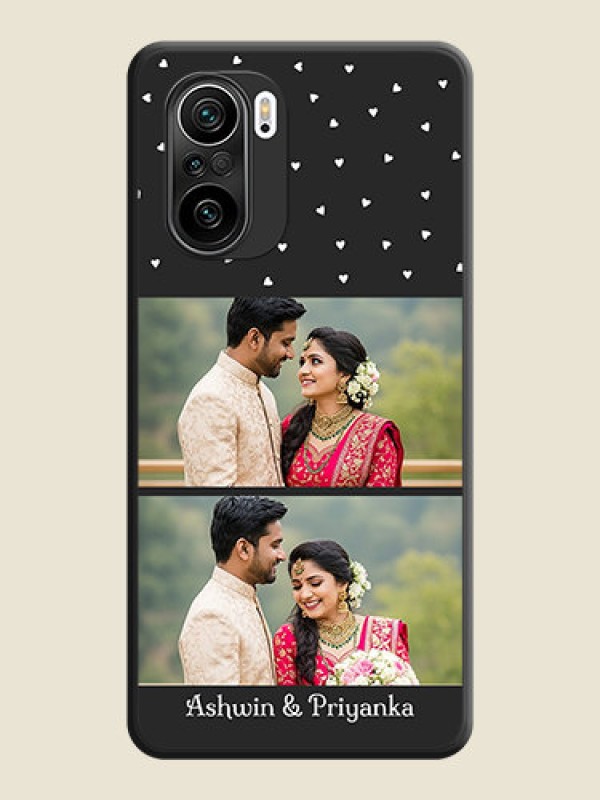 Custom Miniature Love Symbols with Name on Space Black Custom Soft Matte Back Cover - Mi 11X