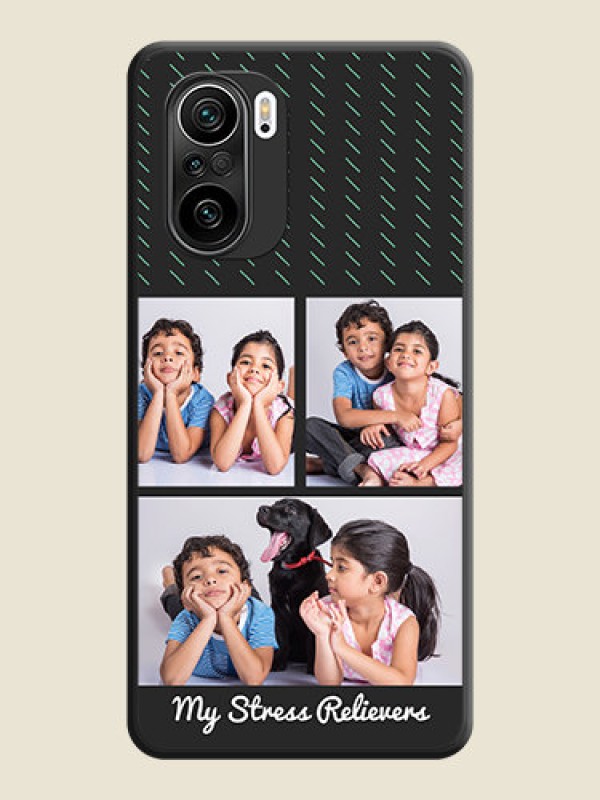 Custom Cross Dotted Pattern with 2 Image Holder  on Personalised Space Black Soft Matte Cases - Mi 11X