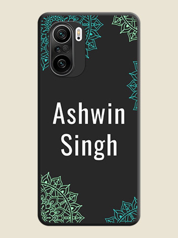 Custom Your Name with Floral Design on Space Black Custom Soft Matte Back Cover - Mi 11X