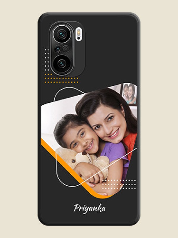 Custom Yellow Triangle on Photo on Space Black Soft Matte Phone Cover - Mi 11X