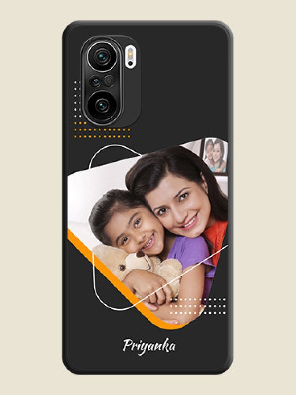 Custom Yellow Triangle on Photo on Space Black Soft Matte Phone Cover - Mi 11X Pro