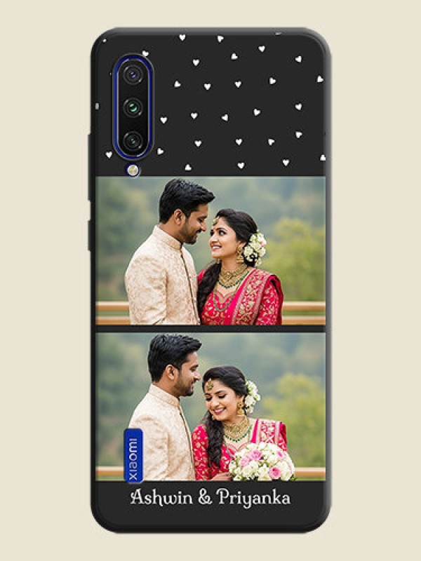 Custom Miniature Love Symbols with Name on Space Black Custom Soft Matte Back Cover - Mi A3