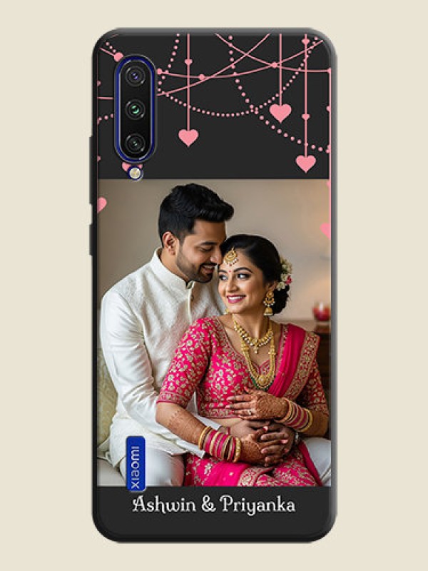 Custom Pink Love Hangings with Text on Space Black Custom Soft Matte Back Cover - Mi A3