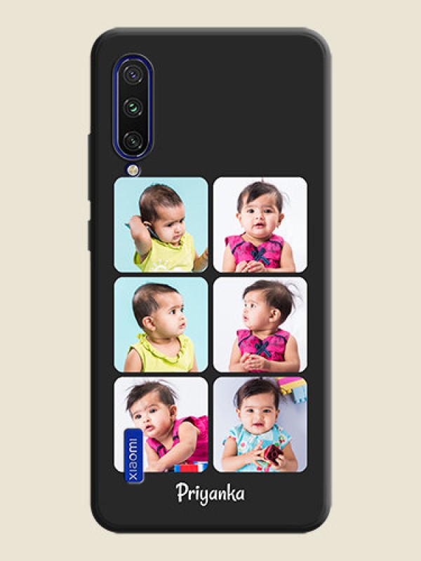 Custom Floral Art with 6 Image Holder - Photo on Space Black Soft Matte Mobile Case - Mi A3