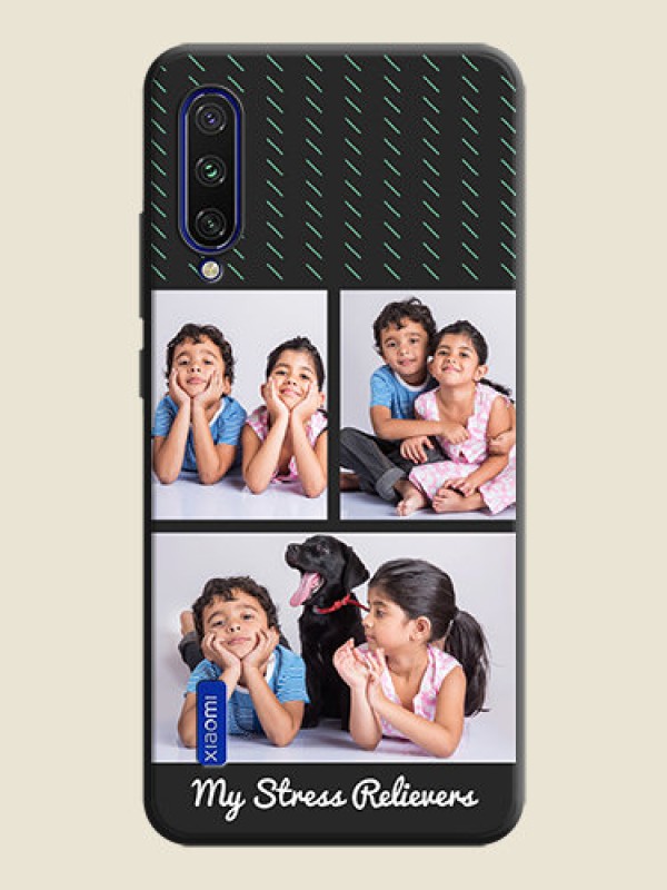 Custom Cross Dotted Pattern with 2 Image Holder  on Personalised Space Black Soft Matte Cases - Mi A3