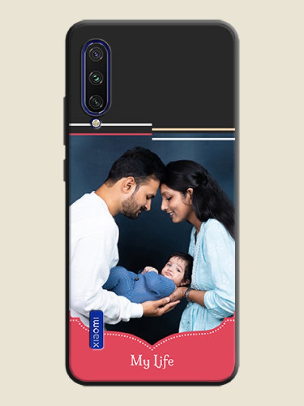 Custom Classic Plain Design with Name - Photo on Space Black Soft Matte Phone Cover - Mi A3