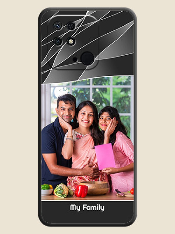 Custom Mixed Wave Lines on Photo on Space Black Soft Matte Mobile Cover - Redmi 10 Power