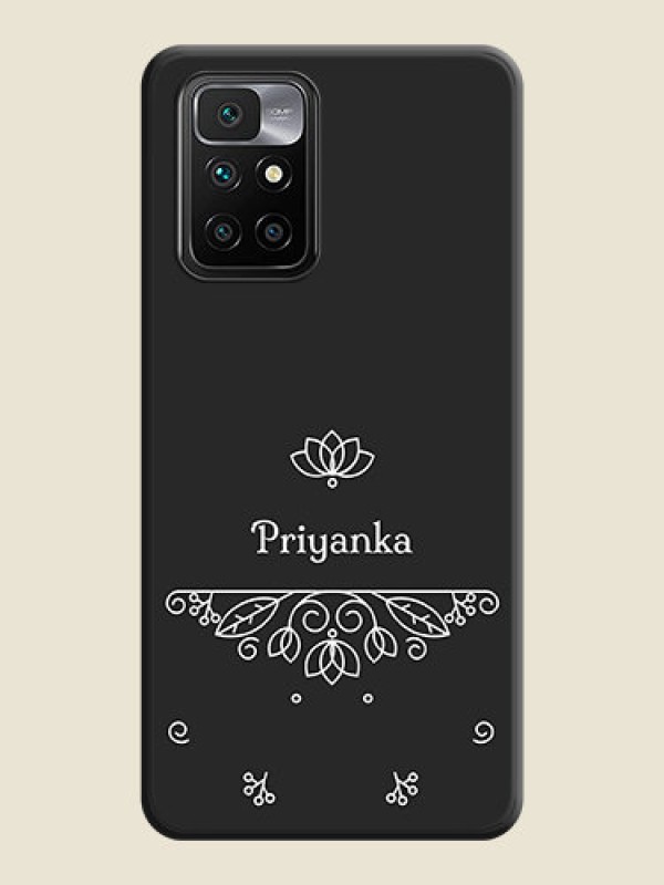 Custom Lotus Garden Custom Text On Space Black Personalized Soft Matte Phone Covers -Xiaomi Redmi 10 Prime
