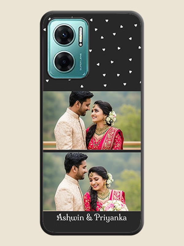 Custom Miniature Love Symbols with Name on Space Black Custom Soft Matte Back Cover - Xiaomi Redmi 11 Prime 5G