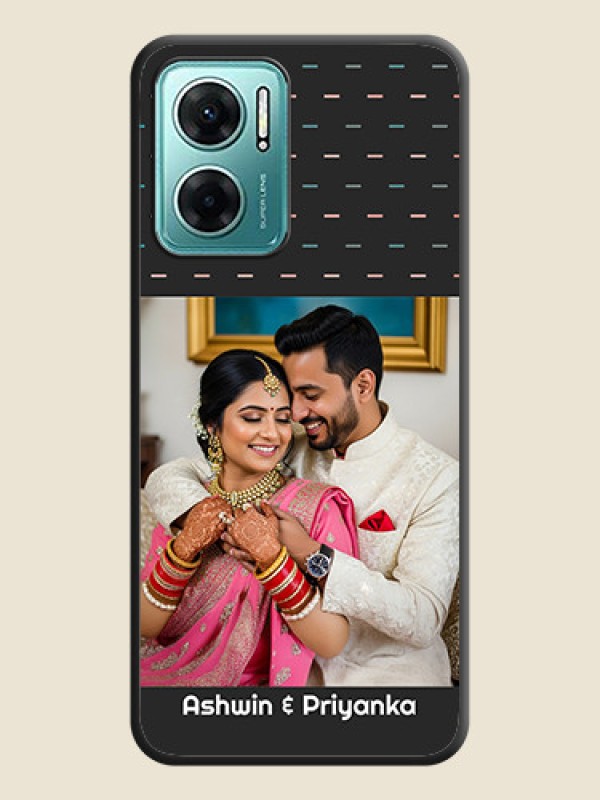 Custom Line Pattern Design with Text on Space Black Custom Soft Matte Phone Back Cover - Xiaomi Redmi 11 Prime 5G