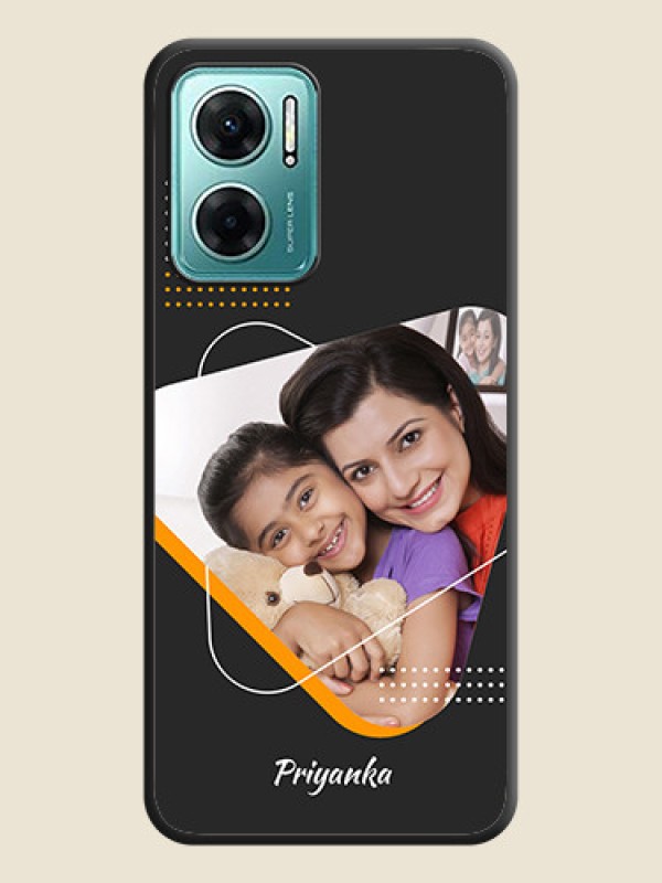 Custom Yellow Triangle on Photo on Space Black Soft Matte Phone Cover - Xiaomi Redmi 11 Prime 5G