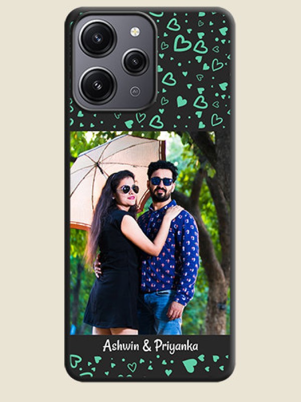 Custom Sea Green Indefinite Love Pattern - Photo on Space Black Soft Matte Mobile Cover - Redmi 12 4G