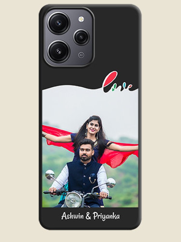 Custom Fall in Love Pattern with Picture - Photo on Space Black Soft Matte Mobile Case - Redmi 12 4G
