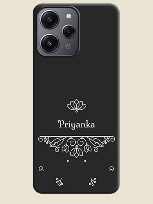 Custom Lotus Garden Custom Text On Space Black Personalized Soft Matte Phone Covers - Redmi 12 4G