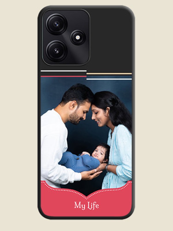 Custom Classic Plain Design with Name - Photo on Space Black Soft Matte Phone Cover - Redmi 12 5G