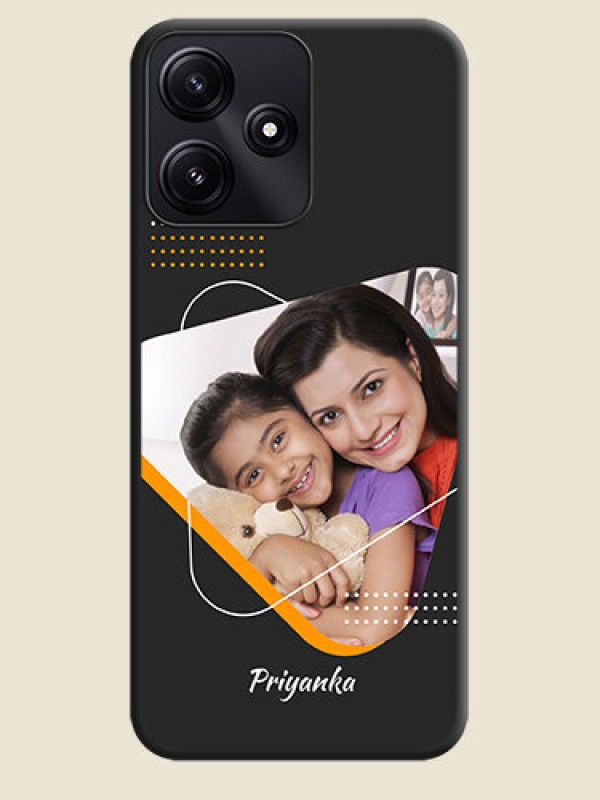 Custom Yellow Triangle - Photo on Space Black Soft Matte Phone Cover - Redmi 12 5G