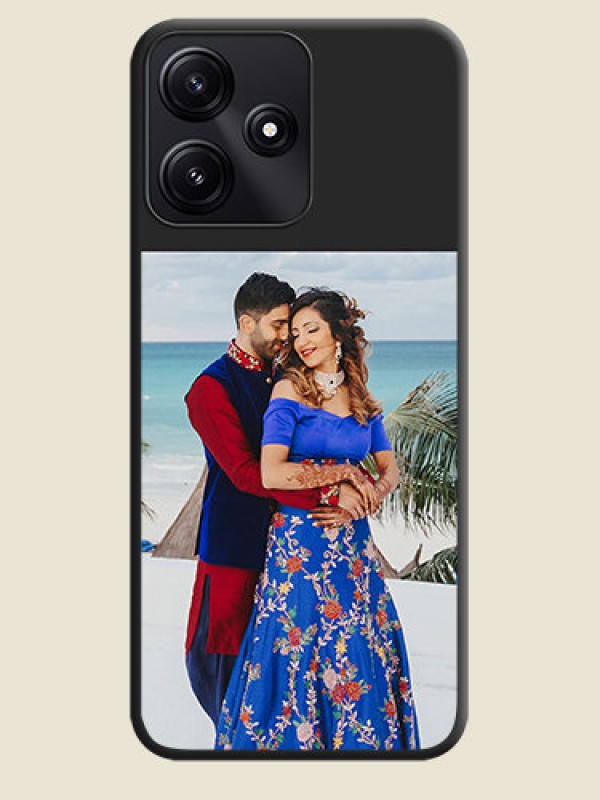 Custom Image Upload With Space Black Color On Custom Soft Matte Mobile Back Cover - Xiaomi Redmi 12 5G