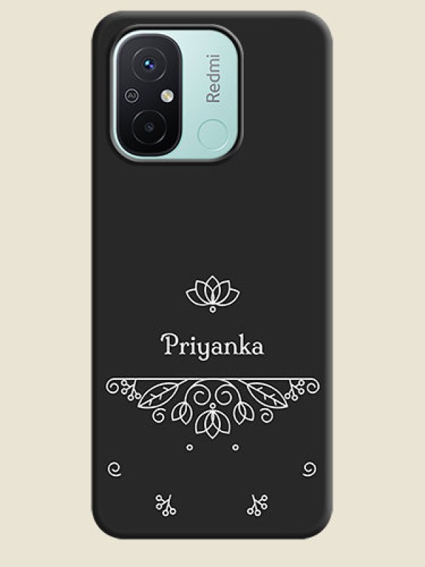 Custom Lotus Garden Custom Text On Space Black Personalized Soft Matte Phone Covers -Xiaomi Redmi 12C