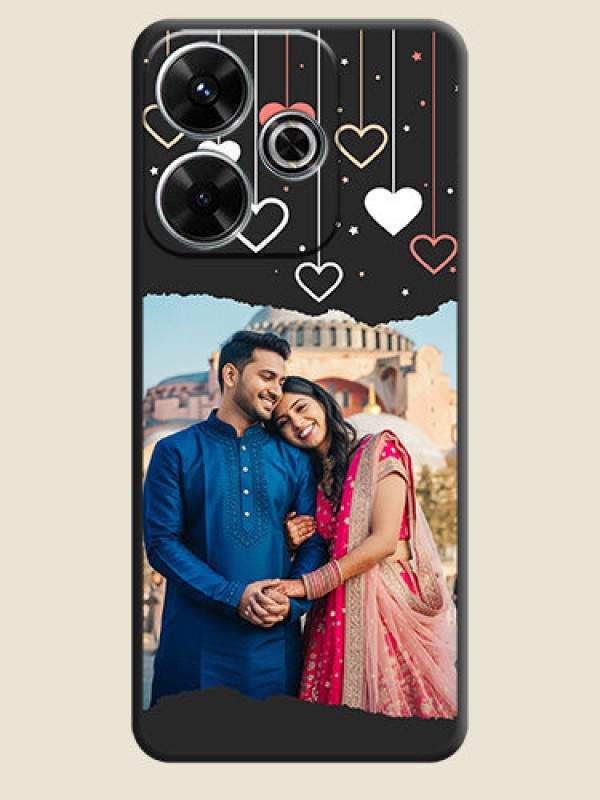 Custom Love Hangings with Splash Wave Picture On Space Black Custom Soft Matte Mobile Back Cover - Xiaomi Redmi 13 5G