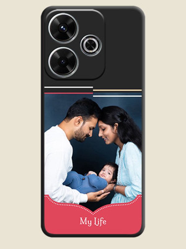 Custom Classic Plain Design with Name On Space Black Custom Soft Matte Mobile Back Cover - Xiaomi Redmi 13 5G