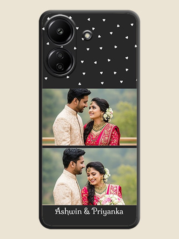 Custom Miniature Love Symbols with Name On Space Black Custom Soft Matte Mobile Back Cover - Redmi 13C 4G