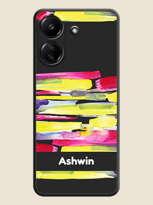 Custom Brush Coloured On Space Black Custom Soft Matte Mobile Back Cover - Redmi 13C 4G
