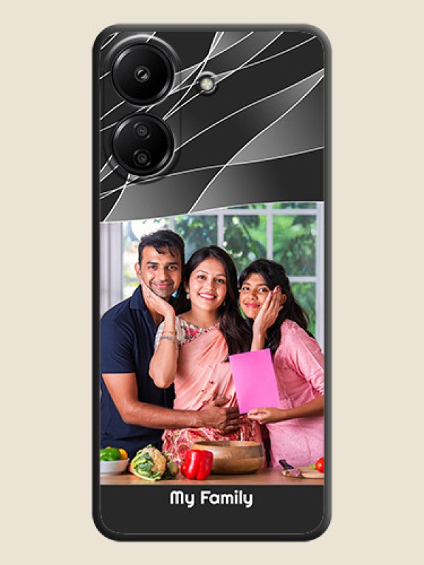 Custom Mixed Wave Lines on Photo On Space Black Custom Soft Matte Mobile Back Cover - Redmi 13C 4G