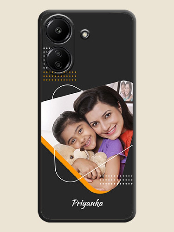 Custom Yellow Triangle on Photo On Space Black Custom Soft Matte Mobile Back Cover - Redmi 13C 4G