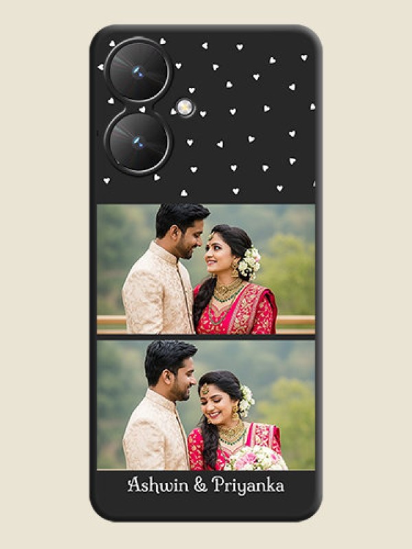 Custom Miniature Love Symbols with Name On Space Black Custom Soft Matte Mobile Back Cover - Redmi 13C 5G