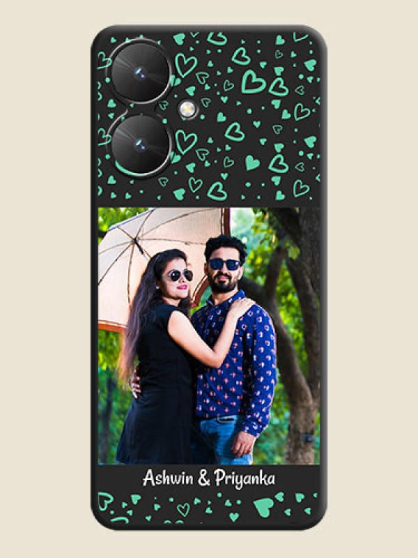 Custom Sea Green Indefinite Love Pattern on Photo On Space Black Custom Soft Matte Mobile Back Cover - Redmi 13C 5G