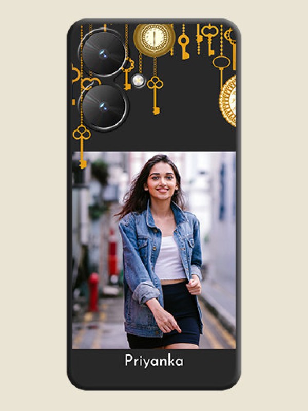 Custom Decorative Design with Text On Space Black Custom Soft Matte Mobile Back Cover - Redmi 13C 5G