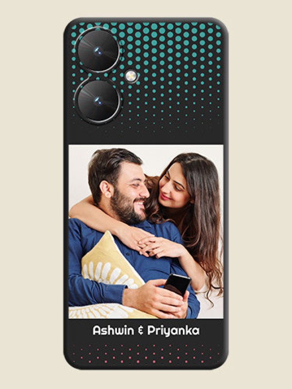 Custom Faded Dots with Grunge Photo Frame and Text On Space Black Custom Soft Matte Mobile Back Cover - Redmi 13C 5G