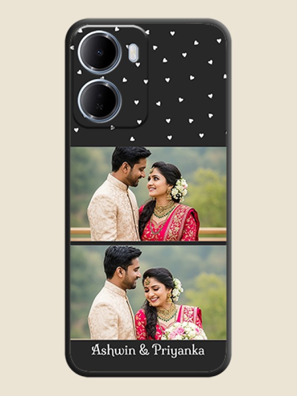 Custom Miniature Love Symbols with Name On Space Black Custom Soft Matte Mobile Back Cover - Xiaomi Redmi 15A 5G