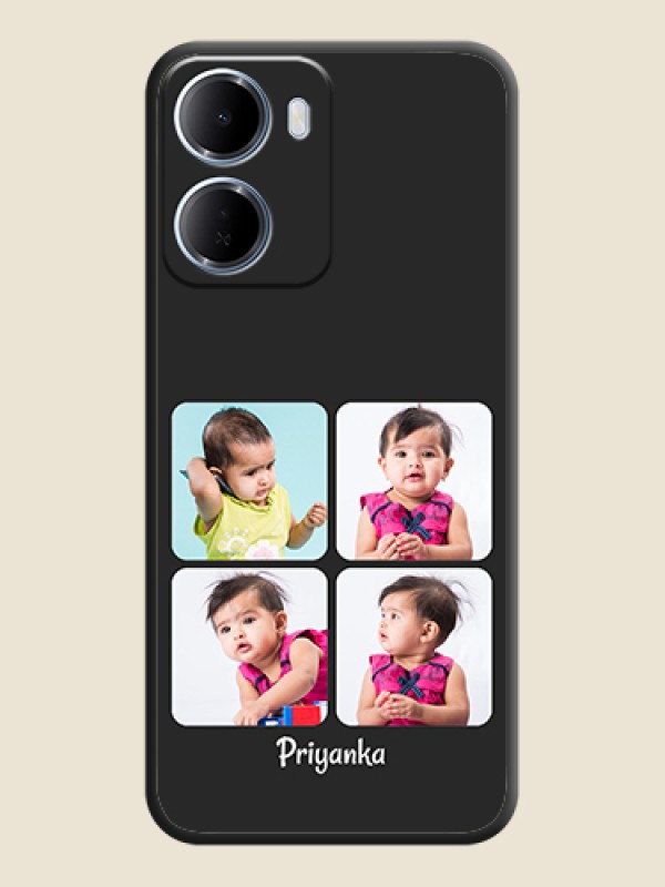 Custom Floral Art with 6 Image Holder on Photo On Space Black Custom Soft Matte Mobile Back Cover - Xiaomi Redmi 15A 5G