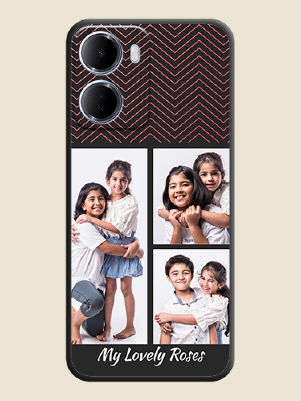 Custom Wave Pattern with 3 Image Holder On Space Black Custom Soft Matte Mobile Back Cover - Xiaomi Redmi 15A 5G