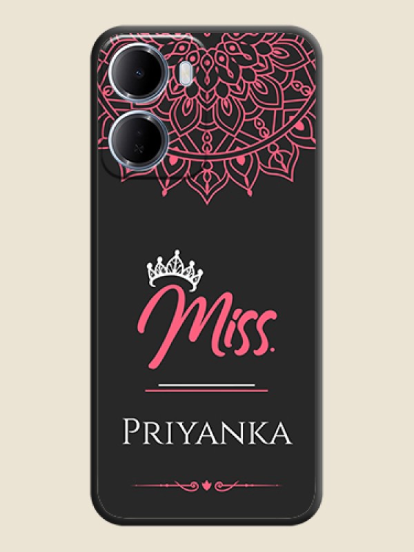 Custom Mrs Name with Floral Design On Space Black Custom Soft Matte Mobile Back Cover - Xiaomi Redmi 15A 5G