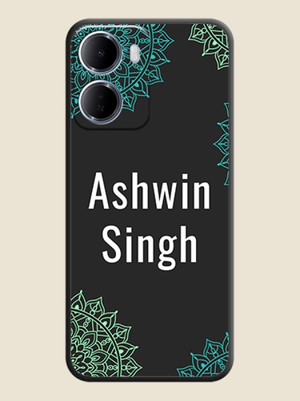 Custom Your Name with Floral Design On Space Black Custom Soft Matte Mobile Back Cover - Xiaomi Redmi 15A 5G