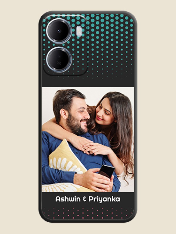 Custom Faded Dots with Grunge Photo Frame and Text On Space Black Custom Soft Matte Mobile Back Cover - Xiaomi Redmi 15A 5G