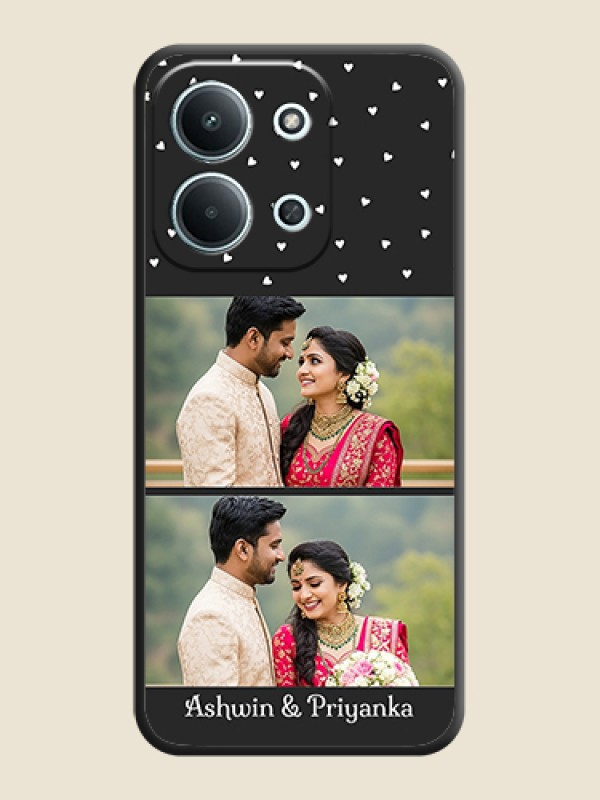 Custom Miniature Love Symbols with Name On Space Black Custom Soft Matte Mobile Back Cover - Xiaomi Redmi 15C 5G