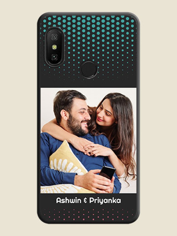 Custom Faded Dots with Grunge Photo Frame and Text on Space Black Custom Soft Matte Phone Cases - Redmi 6 Pro