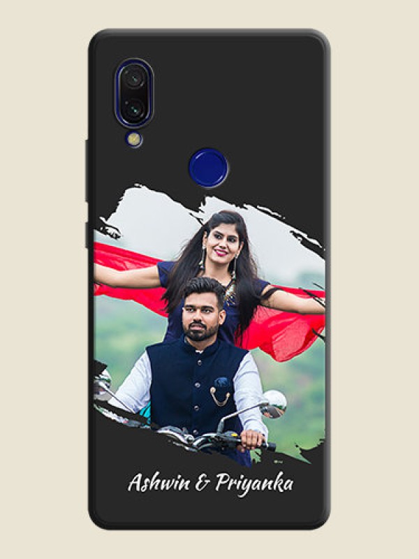 Custom Grunge Brush Strokes - Photo on Space Black Soft Matte Back Cover - Redmi 7
