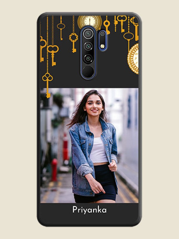 Custom Decorative Design with Text on Space Black Custom Soft Matte Back Cover - Redmi 9 Prime