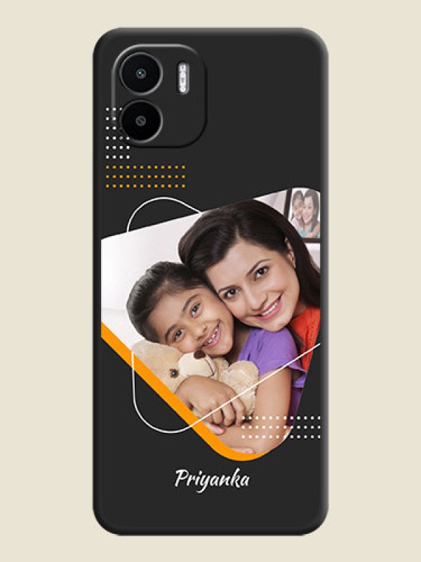 Custom Yellow Triangle on Photo on Space Black Soft Matte Phone Cover - Xiaomi Redmi A1