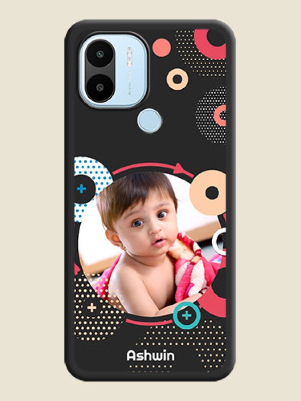 Custom Multicoloured Round Image on Personalised Space Black Soft Matte Cases - Xiaomi Redmi A2 Plus