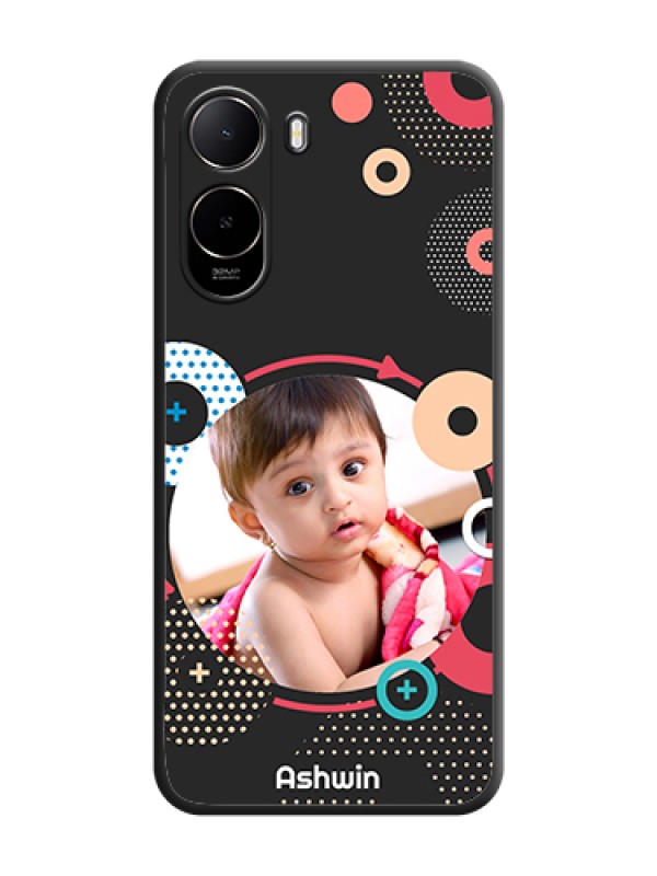 Custom Multicoloured Round Image On Space Black Custom Soft Matte Mobile Back Cover - Xiaomi Redmi A7 Pro 5G