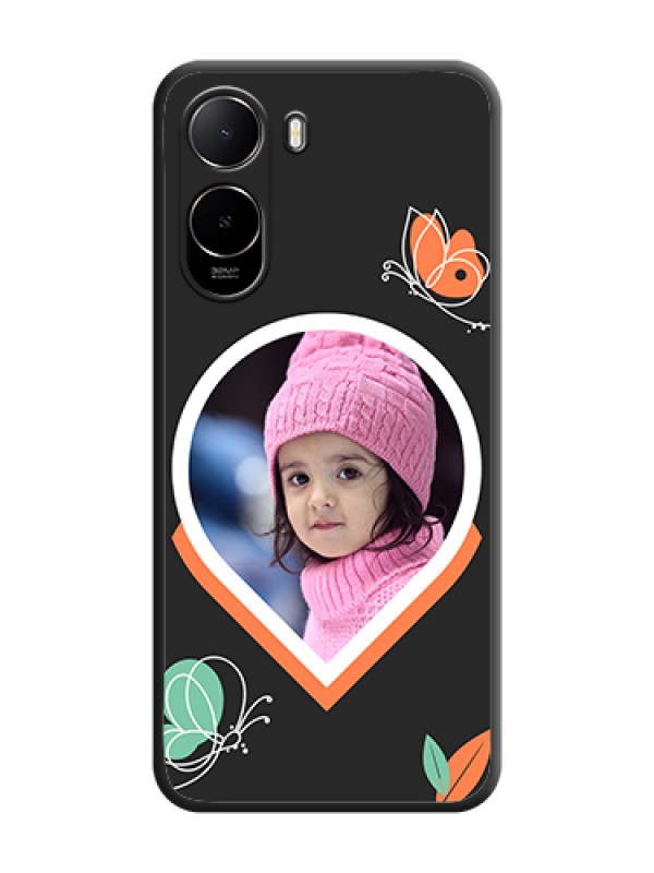 Custom Upload Pic With Simple Butterly Design On Space Black Custom Soft Matte Mobile Back Cover - Xiaomi Redmi A7 Pro 5G